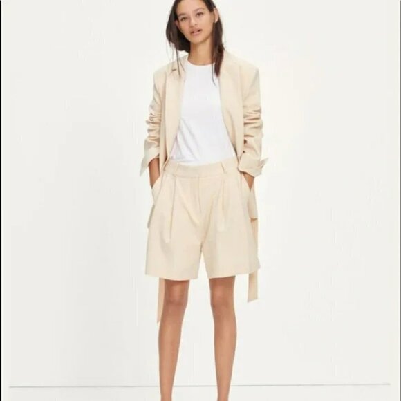 Samsoe Samsoe Fally Shorts Soft Pink pleated business suit wide leg new Medium - Picture 1 of 4